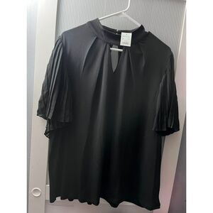 E_NWT! 2X Cable and Gage Womens Black Blouse